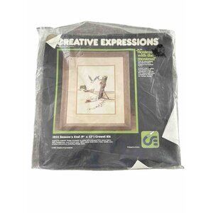 Creative Expressions Crewel Kit Seasons End Beach Seagulls 9x12 NEW Crafting